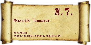 Muzsik Tamara névjegykártya